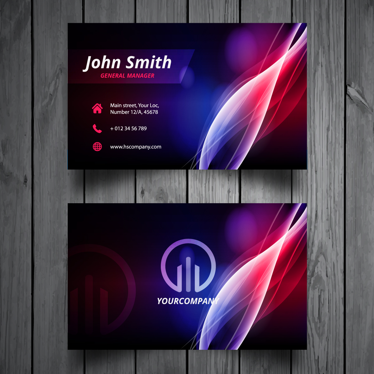 Colorful-wavy-business-card-design
