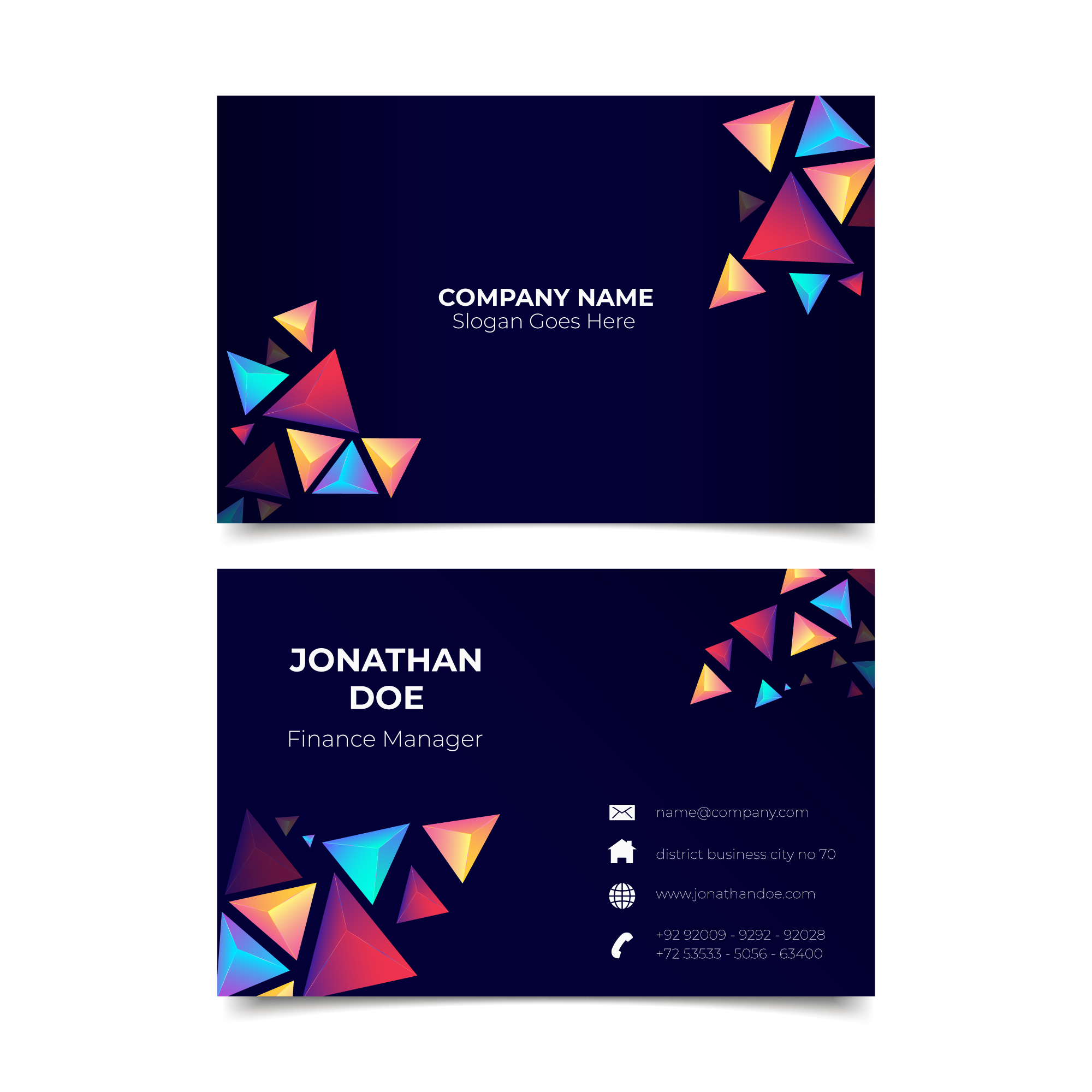 gradient abstract double sided horizontal business card